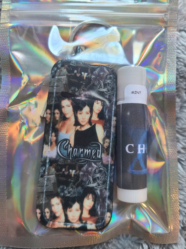 Strawberry chapstick keychain holder- charmed