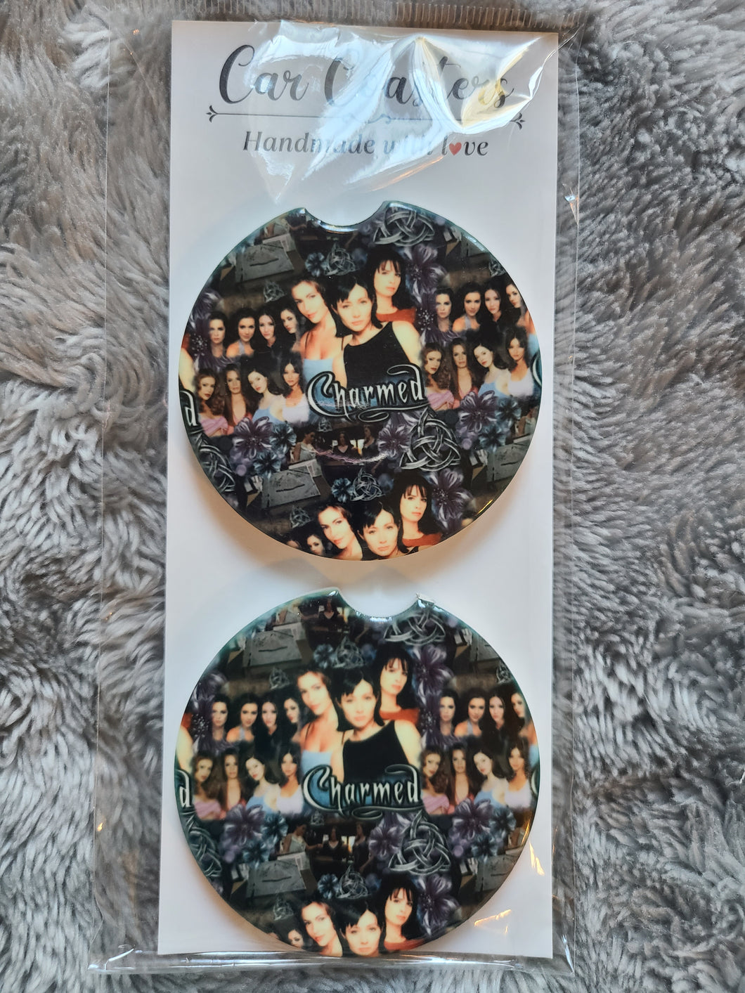 Ceramic car coasters - charmed