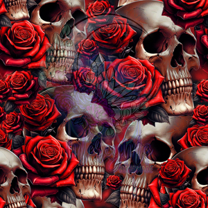 Red floral skulls