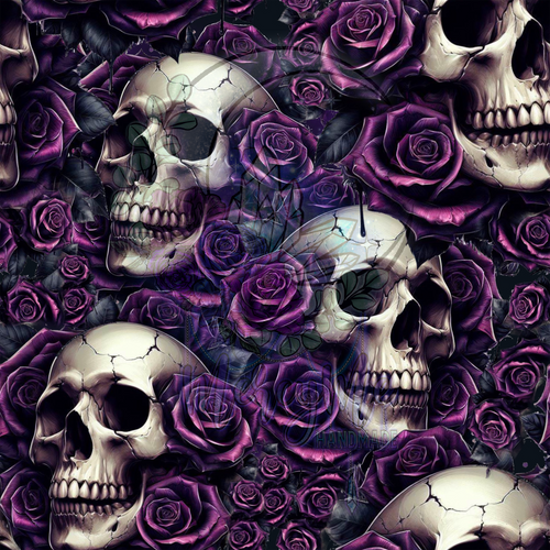 Purple floral skulls